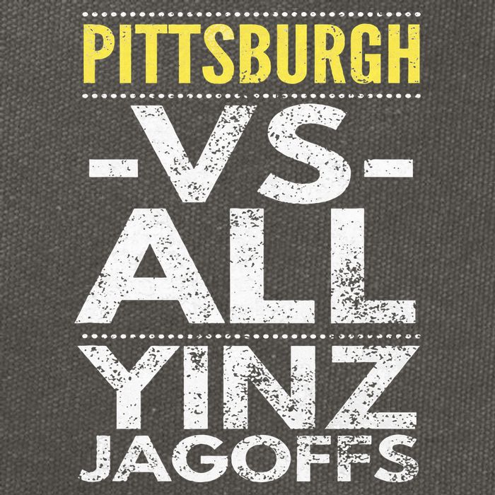 Pittsburgh Vs All Yinz Jagoffs Distressed Cotton Canvas Backpack