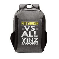 Pittsburgh Vs All Yinz Jagoffs Distressed Vector Backpack