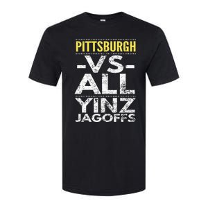 Pittsburgh Vs All Yinz Jagoffs Distressed Softstyle CVC T-Shirt