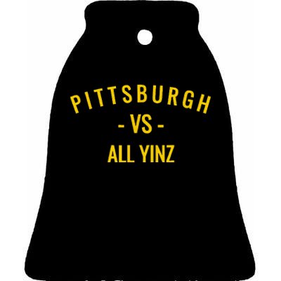 Pittsburgh V.S All Yinz Ceramic Bell Ornament