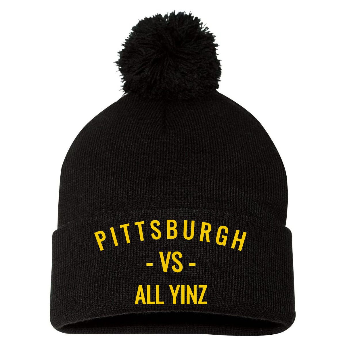 Pittsburgh V.S All Yinz Pom Pom 12in Knit Beanie