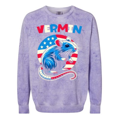 Proud Vermin Antitrump Prodemocracy Fight Against Fascism Gift Colorblast Crewneck Sweatshirt