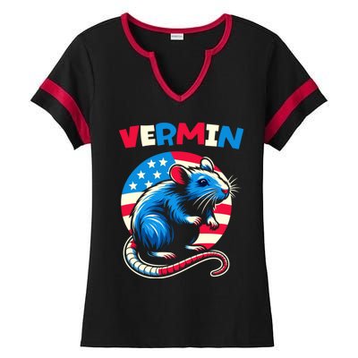 Proud Vermin Antitrump Prodemocracy Fight Against Fascism Gift Ladies Halftime Notch Neck Tee