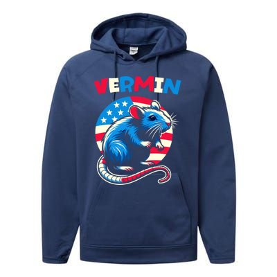 Proud Vermin Antitrump Prodemocracy Fight Against Fascism Gift Performance Fleece Hoodie