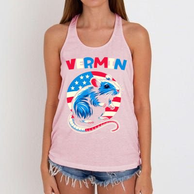 Proud Vermin Antitrump Prodemocracy Fight Against Fascism Gift Women's Knotted Racerback Tank