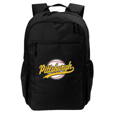 Pittsburgh Vintage Baseball Throwback Retro Design Backpack