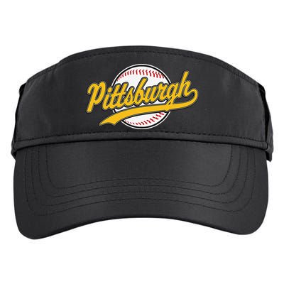 Pittsburgh Vintage Baseball Throwback Retro Design Adult Drive Performance Visor
