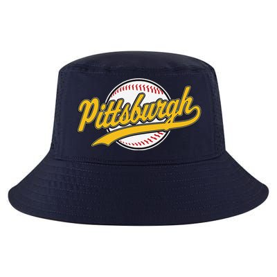 Pittsburgh Vintage Baseball Throwback Retro Design Cool Comfort Performance Bucket Hat