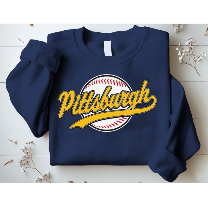 Pittsburgh Vintage Baseball Throwback Retro Design Sweatshirt