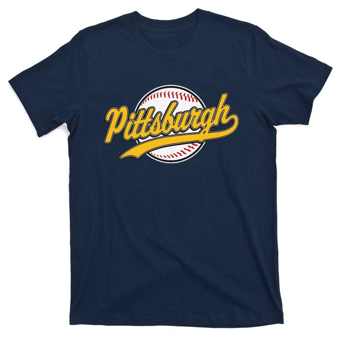 Pittsburgh Vintage Baseball Throwback Retro Design T-Shirt