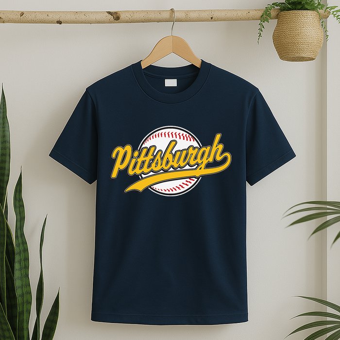 Pittsburgh Vintage Baseball Throwback Retro Design T-Shirt