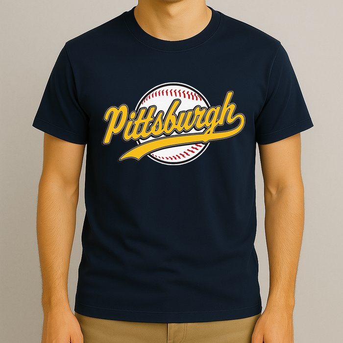 Pittsburgh Vintage Baseball Throwback Retro Design T-Shirt