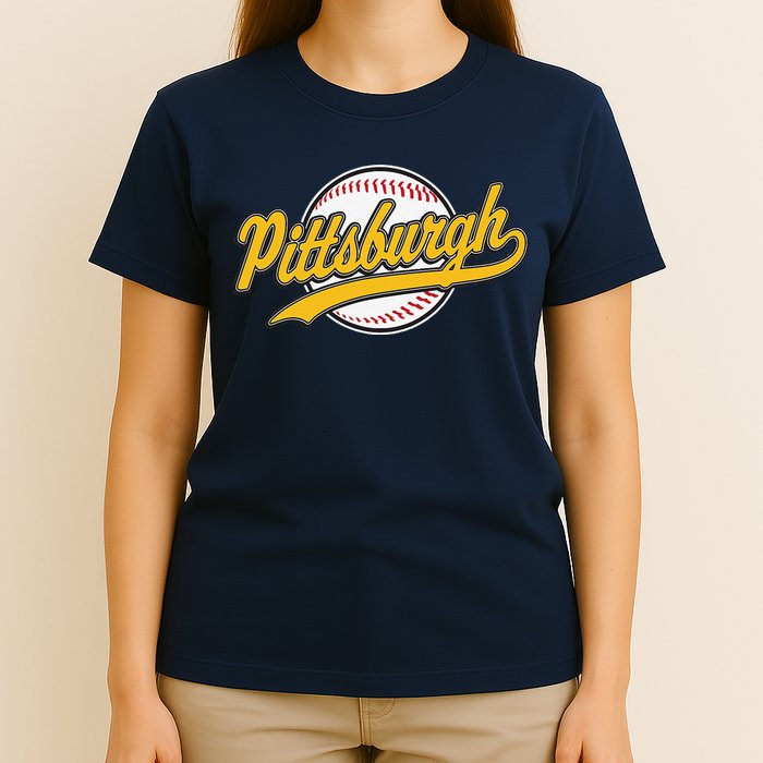 Pittsburgh Vintage Baseball Throwback Retro Design T-Shirt