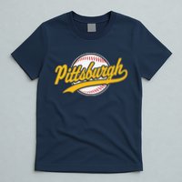 Pittsburgh Vintage Baseball Throwback Retro Design T-Shirt