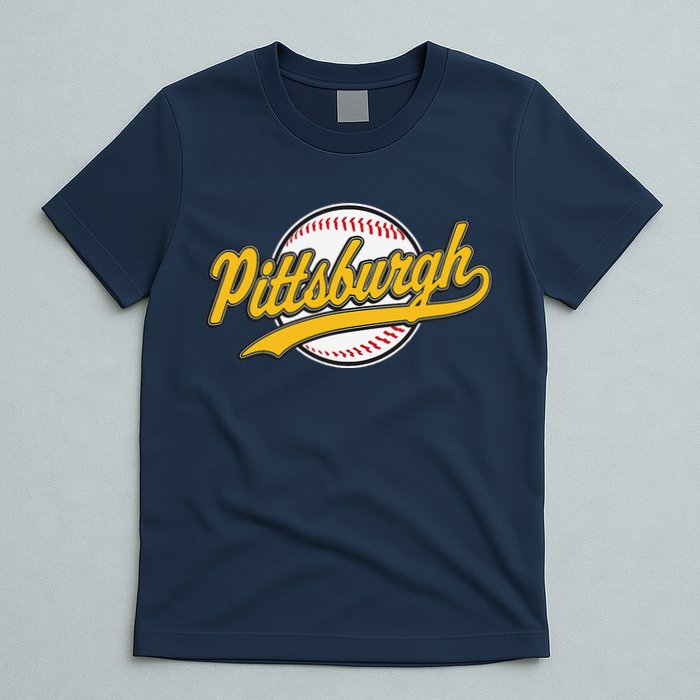 Pittsburgh Vintage Baseball Throwback Retro Design T-Shirt