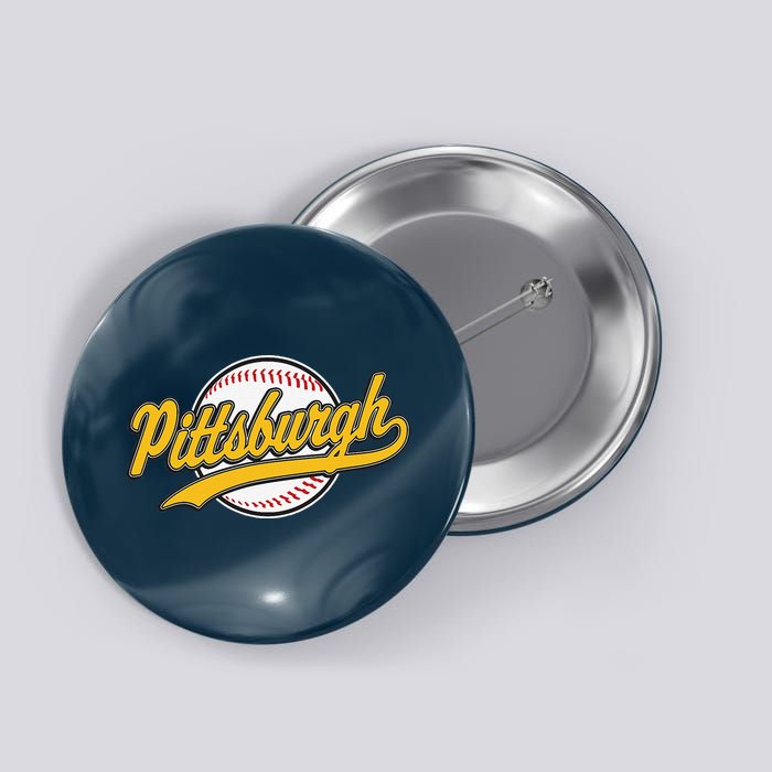 Pittsburgh Vintage Baseball Throwback Retro Design Button