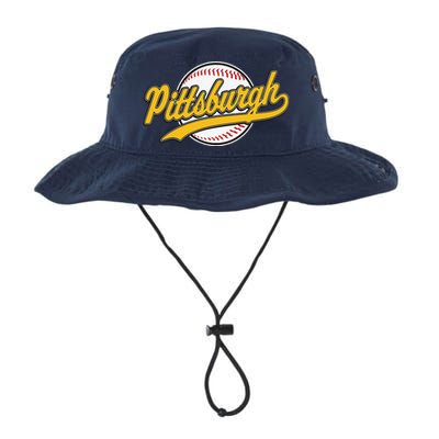 Pittsburgh Vintage Baseball Throwback Retro Design Bucket Hat