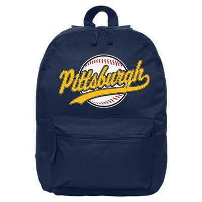 Pittsburgh Vintage Baseball Throwback Retro Design 16 in Basic Backpack