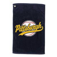 Pittsburgh Vintage Baseball Throwback Retro Design Golf Towel