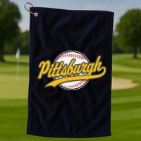 Pittsburgh Vintage Baseball Throwback Retro Design Golf Towel