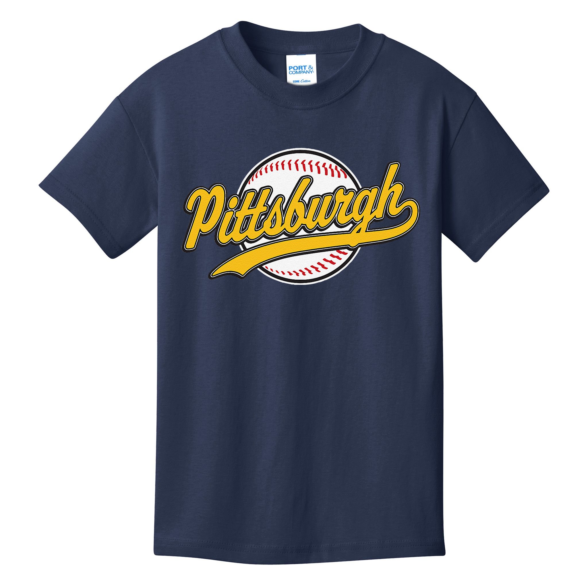 Pittsburgh Vintage Baseball Throwback Retro Design Kids T-Shirt