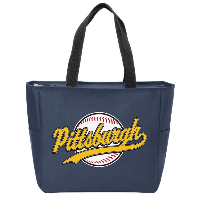 Pittsburgh Vintage Baseball Throwback Retro Design Zip Tote Bag