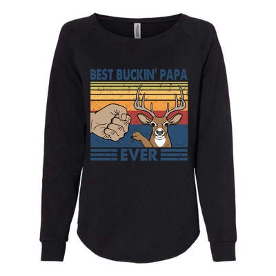 Ph Vintage Best Buckin Papa Ever Huntting Lover Costume Meaningful Gift Womens California Wash Sweatshirt