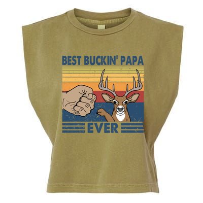 Ph Vintage Best Buckin Papa Ever Huntting Lover Costume Meaningful Gift Garment-Dyed Women's Muscle Tee