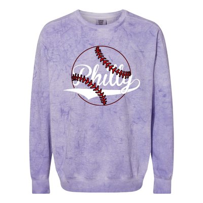 Philly Vintage Baseball Lovers Baseball Fans Colorblast Crewneck Sweatshirt