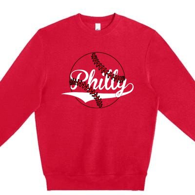 Philly Vintage Baseball Lovers Baseball Fans Premium Crewneck Sweatshirt