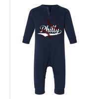 Philly Vintage Baseball Lovers Baseball Fans Infant Fleece One Piece