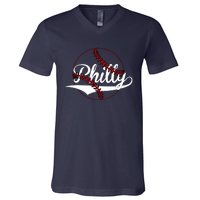 Philly Vintage Baseball Lovers Baseball Fans V-Neck T-Shirt