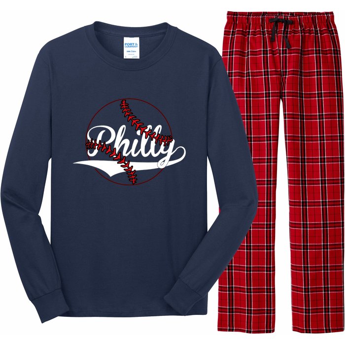 Philly Vintage Baseball Lovers Baseball Fans Long Sleeve Pajama Set