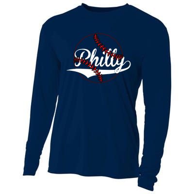 Philly Vintage Baseball Lovers Baseball Fans Cooling Performance Long Sleeve Crew