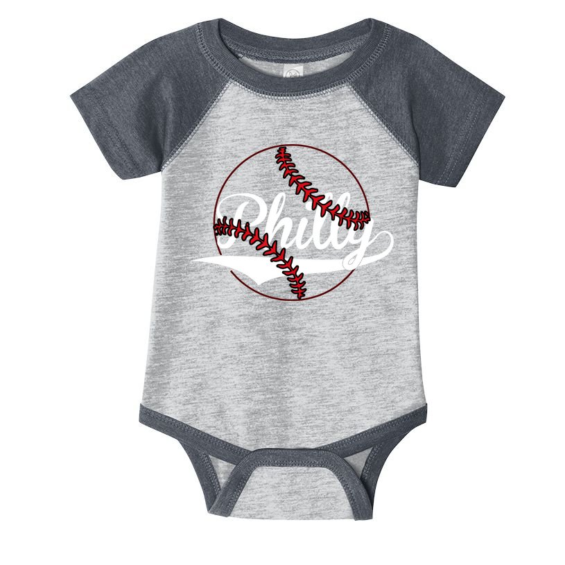 Philly Vintage Baseball Lovers Baseball Fans Infant Baby Jersey Bodysuit