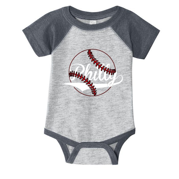 Philly Vintage Baseball Lovers Baseball Fans Infant Baby Jersey Bodysuit