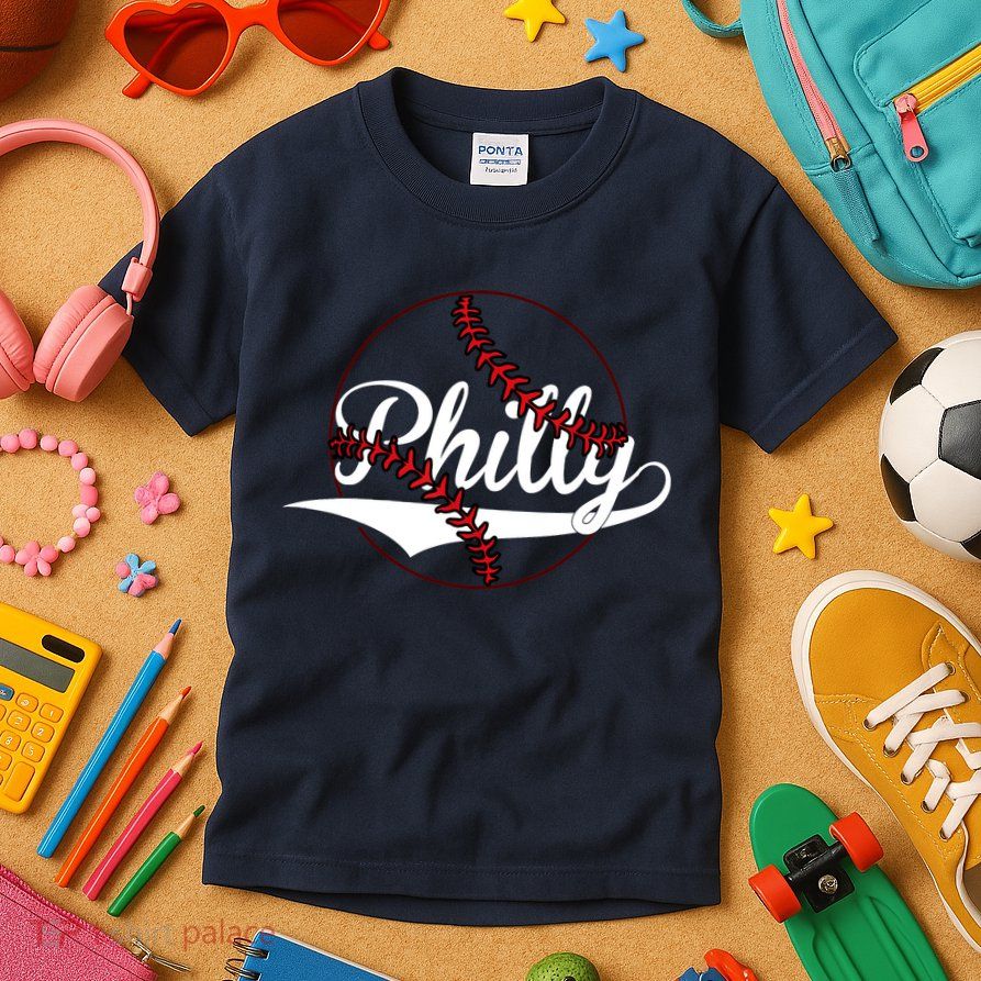 Philly Vintage Baseball Lovers Baseball Fans Kids T-Shirt