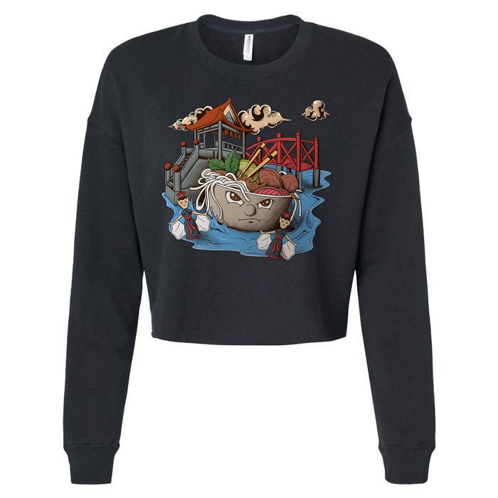 Pho (Vietnamese Beef Noodle Soup) In Northern Vietnam Cropped Pullover Crew