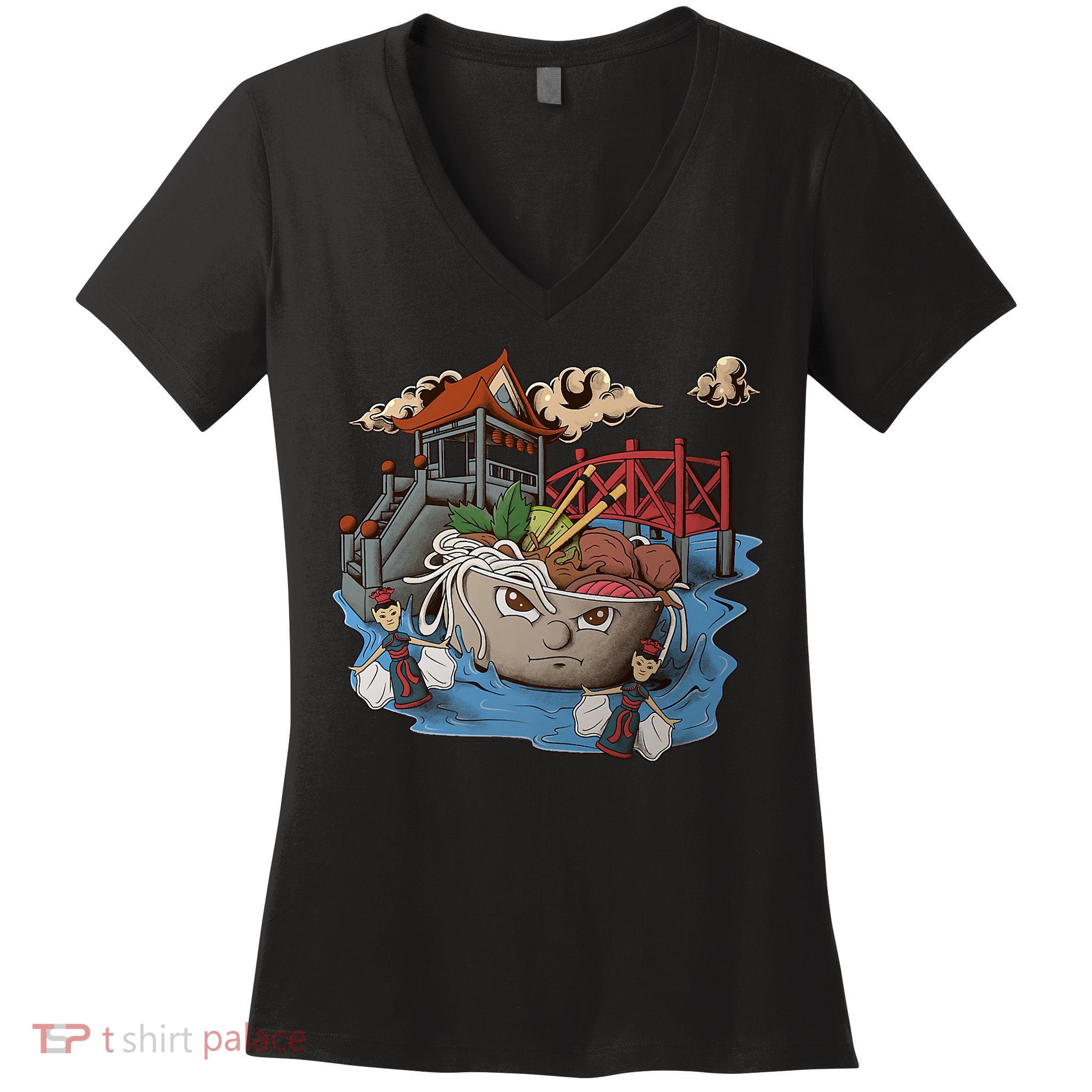 Pho (Vietnamese Beef Noodle Soup) In Northern Vietnam Women's V-Neck T-Shirt