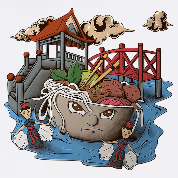 Pho (Vietnamese Beef Noodle Soup) In Northern Vietnam Garment-Dyed Sweatshirt