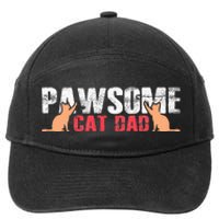 PAWSOME Vintage Best Cat Dad Ever Cat Daddy Gift 7-Panel Snapback Hat