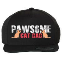 PAWSOME Vintage Best Cat Dad Ever Cat Daddy Gift Wool Snapback Cap