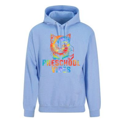 Preschool Vibes Back To School Cat Kitty Girl Tie Dye Gift Unisex Surf Hoodie