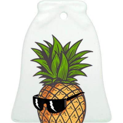 Ponte Vedra Beach Florida Fl Cute Pineapple Ceramic Bell Ornament