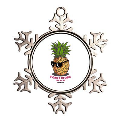 Ponte Vedra Beach Florida Fl Cute Pineapple Metallic Star Ornament