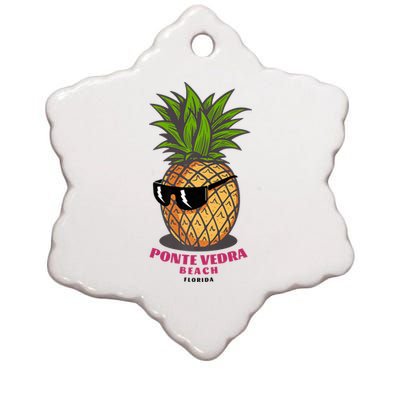 Ponte Vedra Beach Florida Fl Cute Pineapple Ceramic Star Ornament