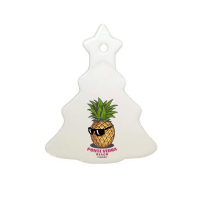 Ponte Vedra Beach Florida Fl Cute Pineapple Ceramic Tree Ornament