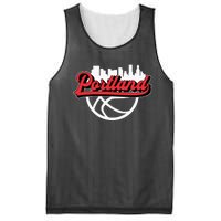 Portland Vintage Basketball Script City Skyline Fan Mesh Reversible Basketball Jersey Tank