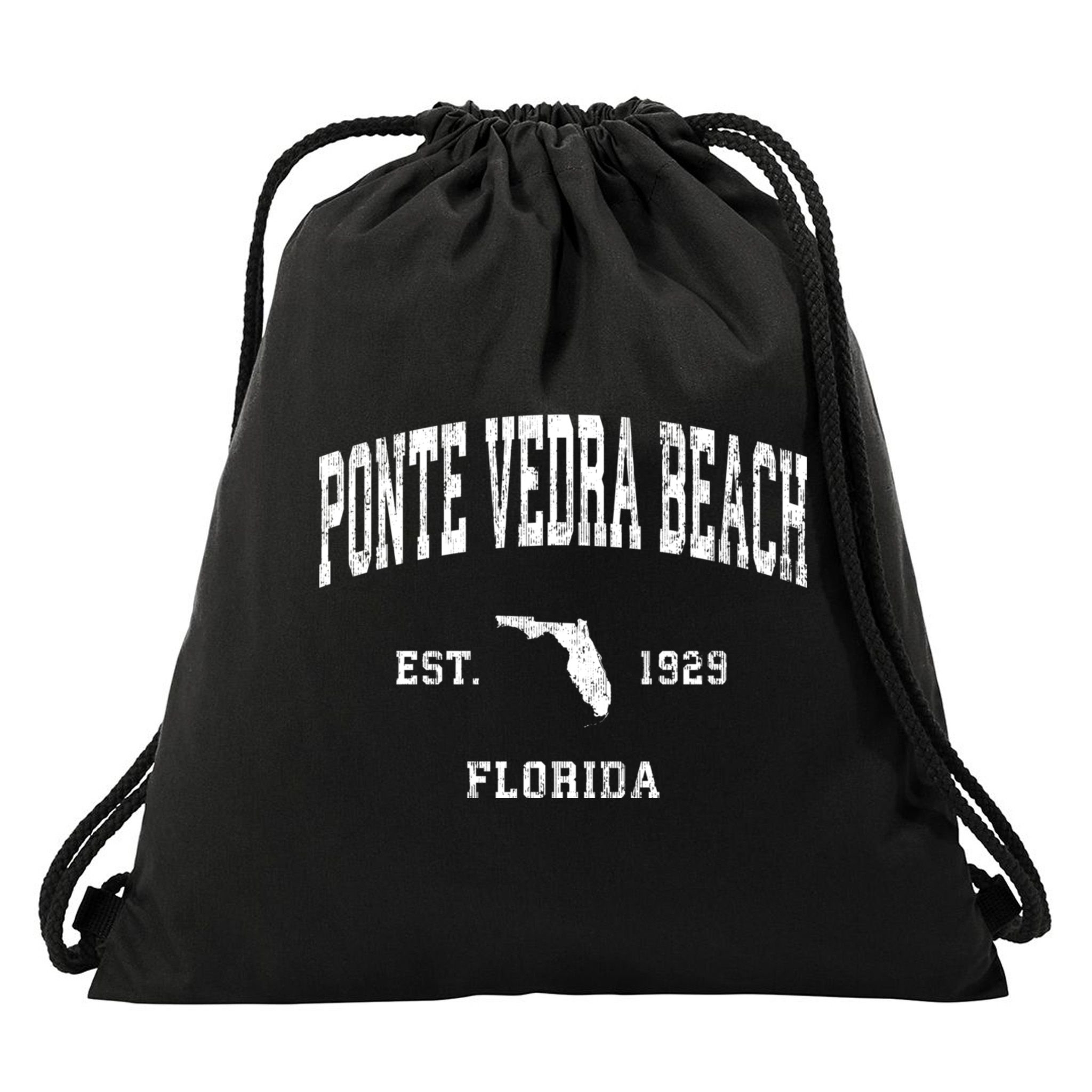 Ponte Vedra Beach Florida Fl Vintage Athletic Sports Drawstring Bag