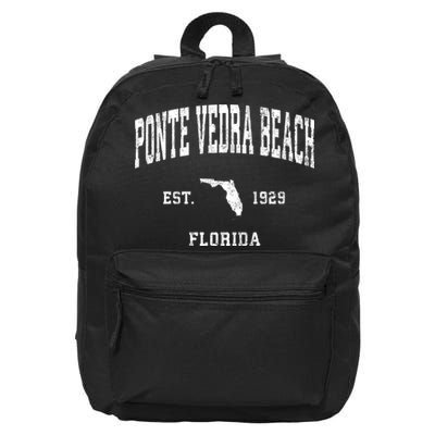 Ponte Vedra Beach Florida Fl Vintage Athletic Sports 16 in Basic Backpack